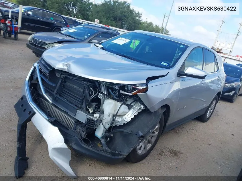 2019 Chevrolet Equinox Lt VIN: 3GNAXKEV3KS630422 Lot: 40809814