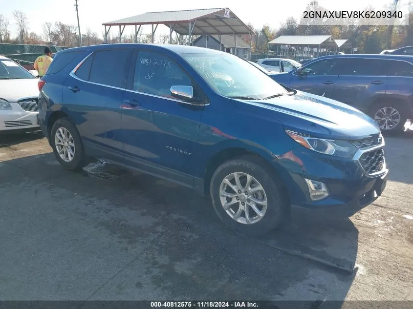 2019 Chevrolet Equinox Lt VIN: 2GNAXUEV8K6209340 Lot: 40812575