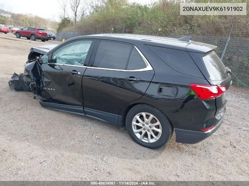 2019 Chevrolet Equinox Lt VIN: 2GNAXUEV9K6191902 Lot: 40814981