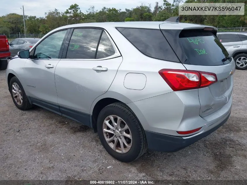 2019 Chevrolet Equinox Lt VIN: 3GNAXKEV7KS596047 Lot: 40815802