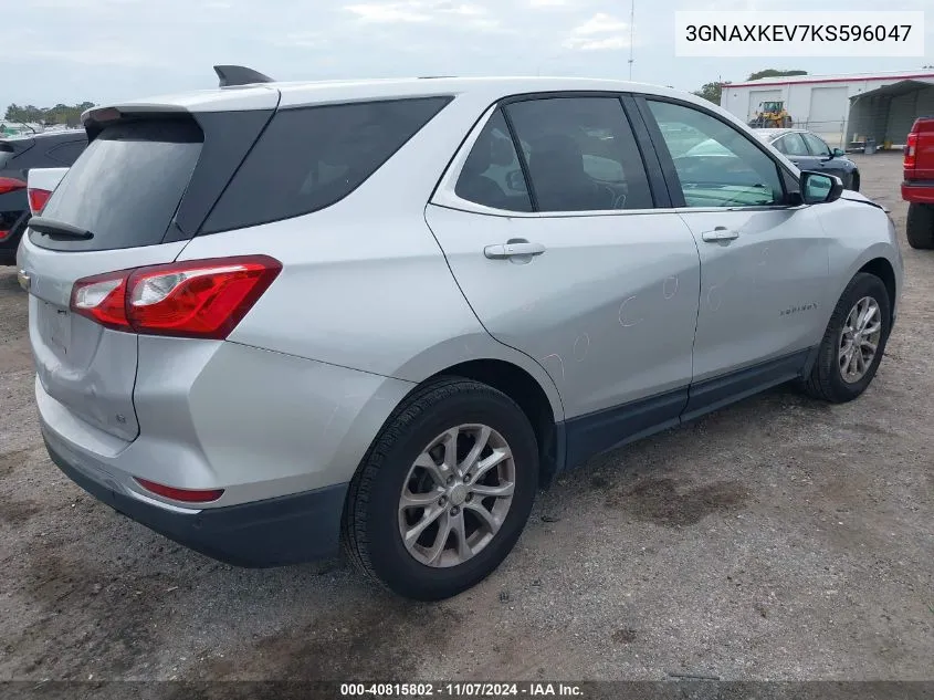 2019 Chevrolet Equinox Lt VIN: 3GNAXKEV7KS596047 Lot: 40815802