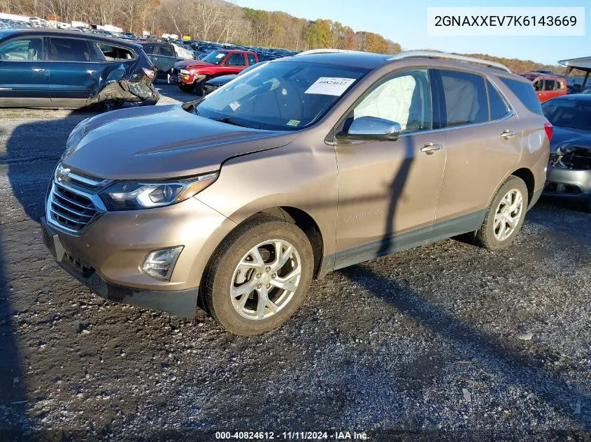 2019 Chevrolet Equinox Premier VIN: 2GNAXXEV7K6143669 Lot: 40824612