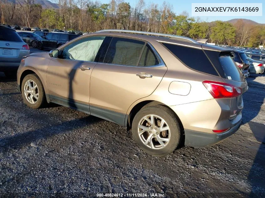 2019 Chevrolet Equinox Premier VIN: 2GNAXXEV7K6143669 Lot: 40824612