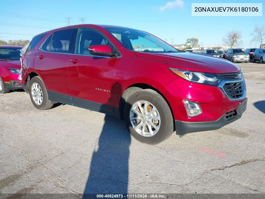 2019 Chevrolet Equinox Lt VIN: 2GNAXUEV7K6180106 Lot: 40824973