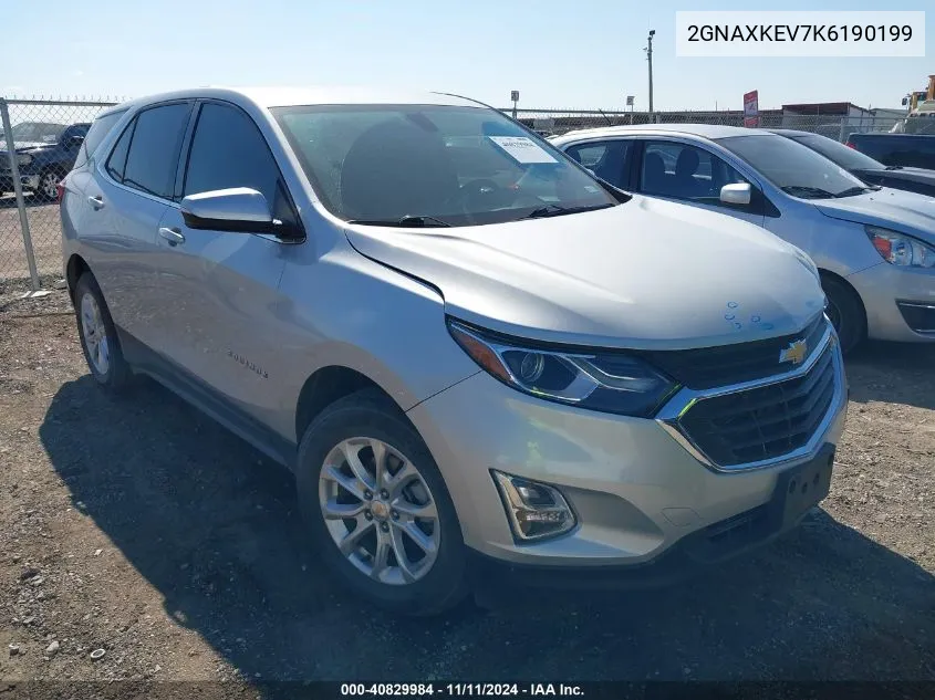 2019 Chevrolet Equinox Lt VIN: 2GNAXKEV7K6190199 Lot: 40829984