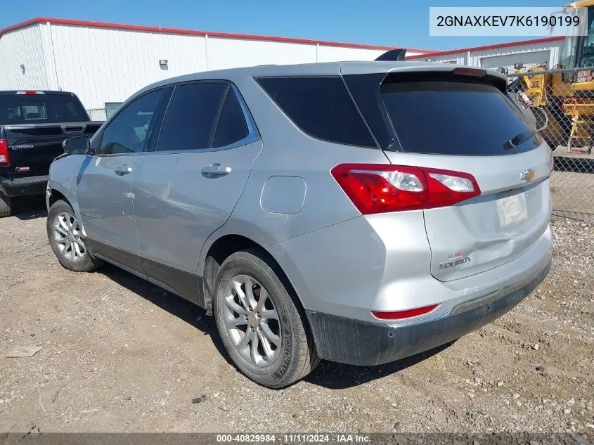 2019 Chevrolet Equinox Lt VIN: 2GNAXKEV7K6190199 Lot: 40829984