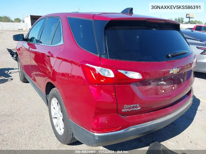 2019 Chevrolet Equinox Lt VIN: 3GNAXKEV5KS586391 Lot: 40830969