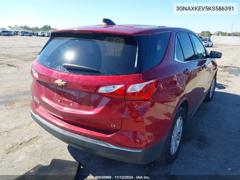 2019 Chevrolet Equinox Lt VIN: 3GNAXKEV5KS586391 Lot: 40830969