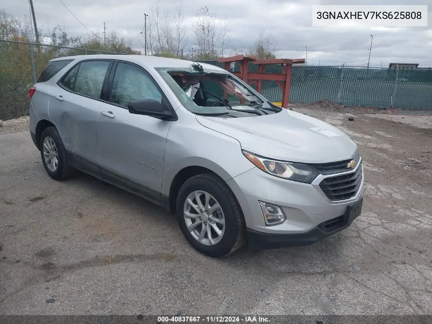 2019 Chevrolet Equinox Ls VIN: 3GNAXHEV7KS625808 Lot: 40837667