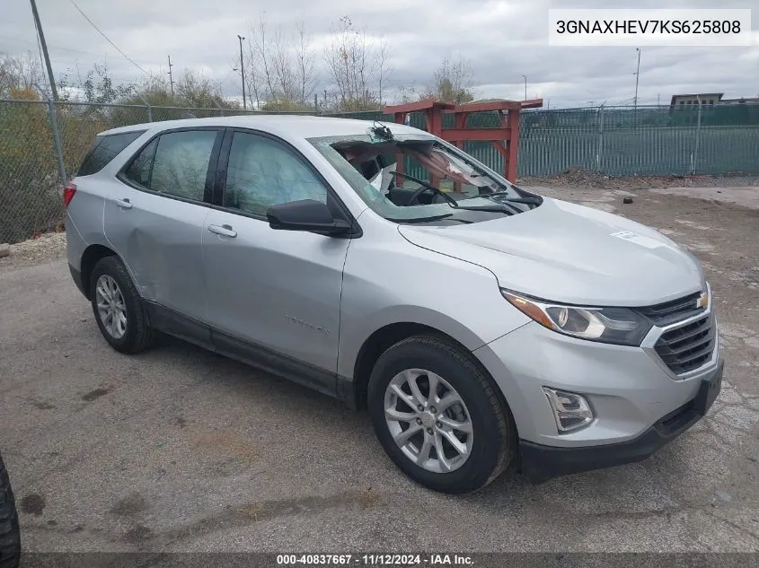 2019 Chevrolet Equinox Ls VIN: 3GNAXHEV7KS625808 Lot: 40837667