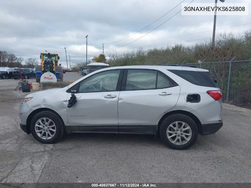 2019 Chevrolet Equinox Ls VIN: 3GNAXHEV7KS625808 Lot: 40837667