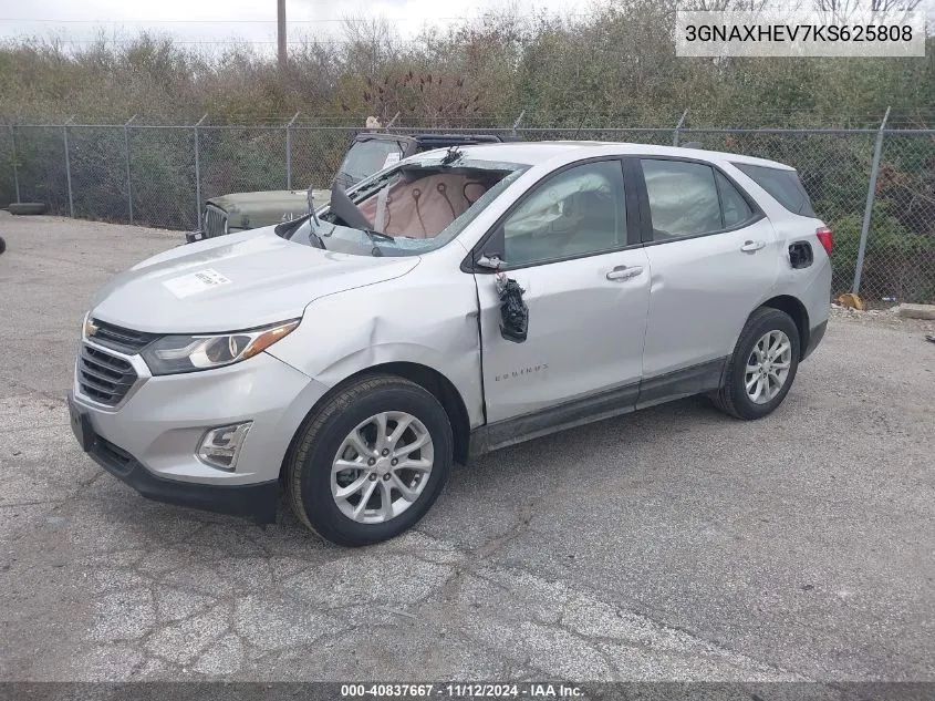 2019 Chevrolet Equinox Ls VIN: 3GNAXHEV7KS625808 Lot: 40837667