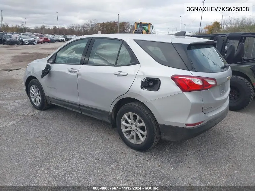 2019 Chevrolet Equinox Ls VIN: 3GNAXHEV7KS625808 Lot: 40837667