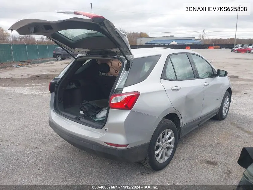 2019 Chevrolet Equinox Ls VIN: 3GNAXHEV7KS625808 Lot: 40837667