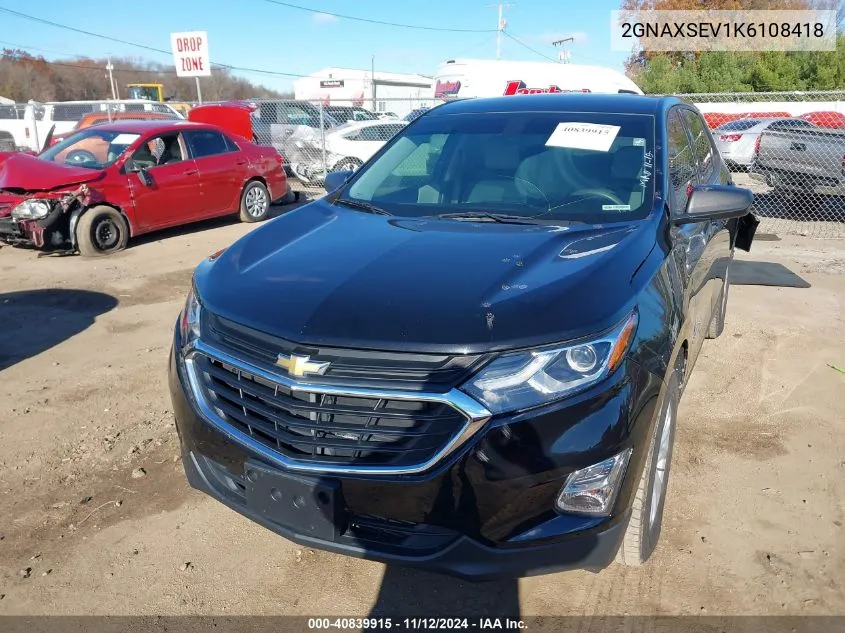 2019 Chevrolet Equinox Ls VIN: 2GNAXSEV1K6108418 Lot: 40839915