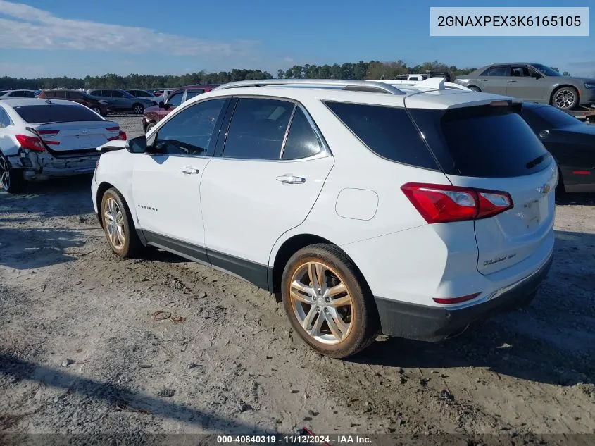 2019 Chevrolet Equinox Premier VIN: 2GNAXPEX3K6165105 Lot: 40840319