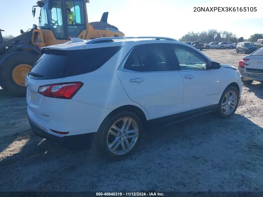 2019 Chevrolet Equinox Premier VIN: 2GNAXPEX3K6165105 Lot: 40840319