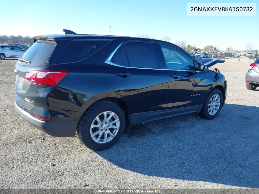 2019 Chevrolet Equinox Lt VIN: 2GNAXKEV8K6150732 Lot: 40840411