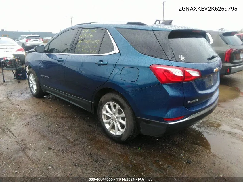 2019 Chevrolet Equinox Lt VIN: 2GNAXKEV2K6269795 Lot: 40844655