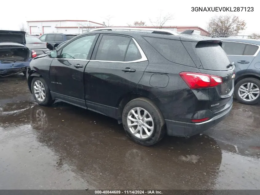 2019 Chevrolet Equinox Lt VIN: 3GNAXUEV0KL287123 Lot: 40844689