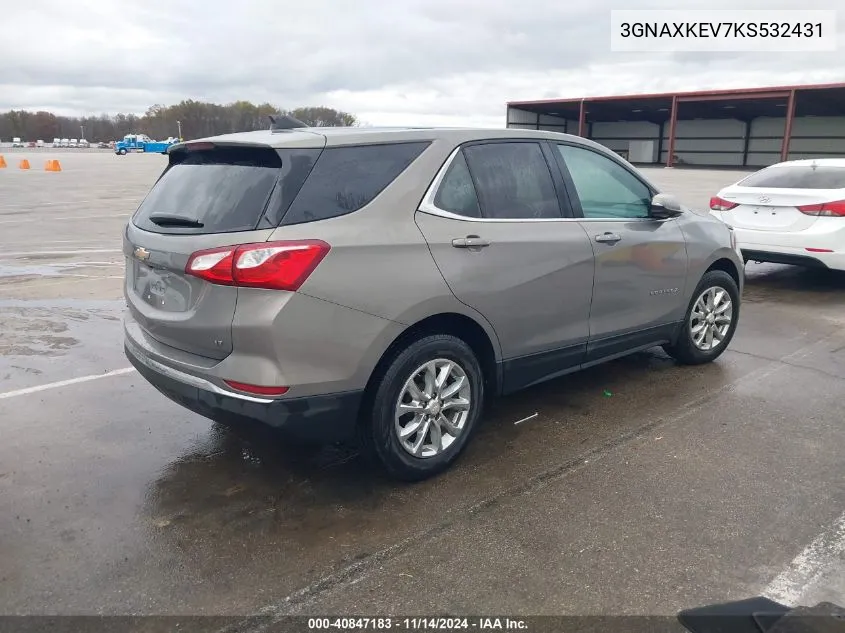 2019 Chevrolet Equinox Lt VIN: 3GNAXKEV7KS532431 Lot: 40847183