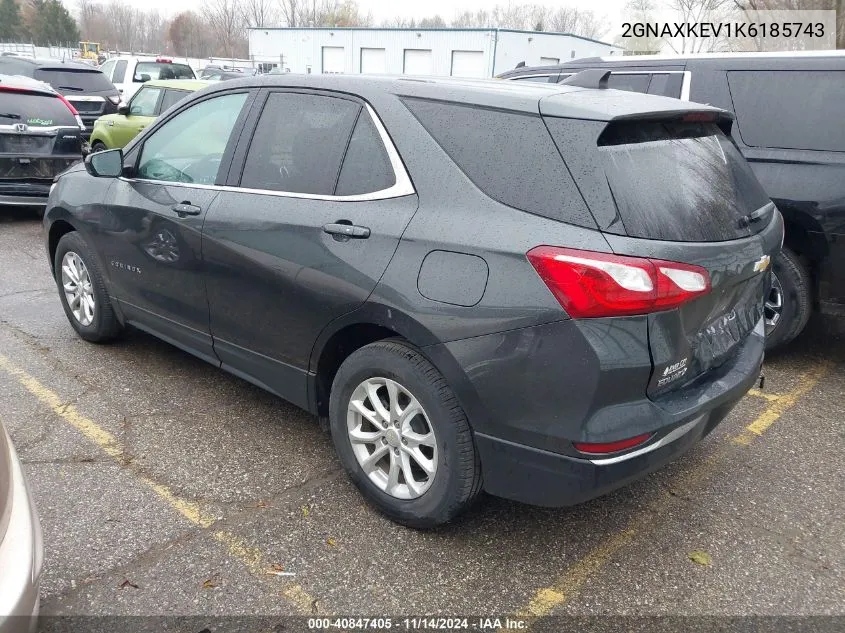 2019 Chevrolet Equinox Lt VIN: 2GNAXKEV1K6185743 Lot: 40847405