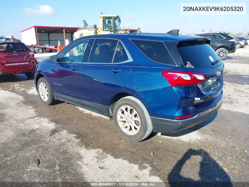 2019 Chevrolet Equinox Lt VIN: 2GNAXKEV9K6205320 Lot: 40848027