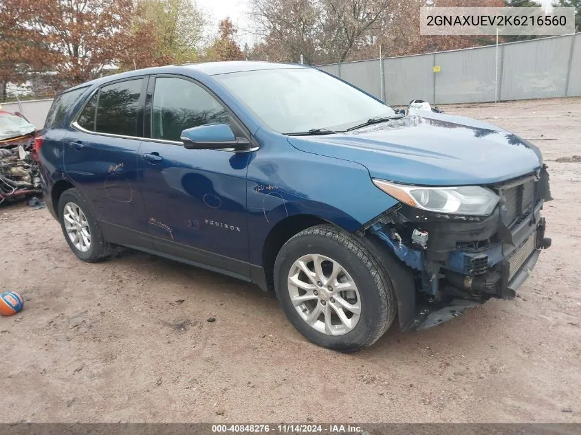 2019 Chevrolet Equinox Lt VIN: 2GNAXUEV2K6216560 Lot: 40848276