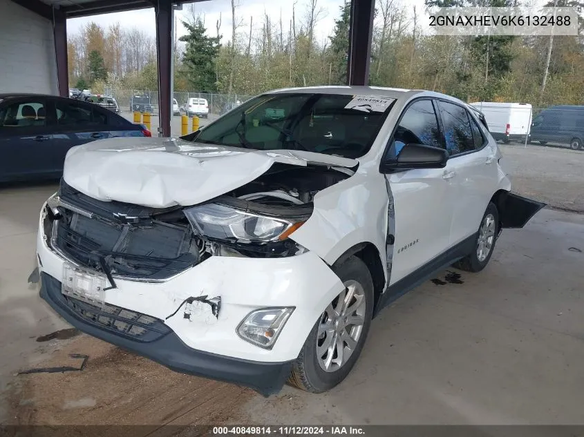 2019 Chevrolet Equinox Ls VIN: 2GNAXHEV6K6132488 Lot: 40849814