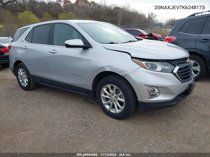 2019 Chevrolet Equinox Lt VIN: 2GNAXJEV7K6248175 Lot: 40850669