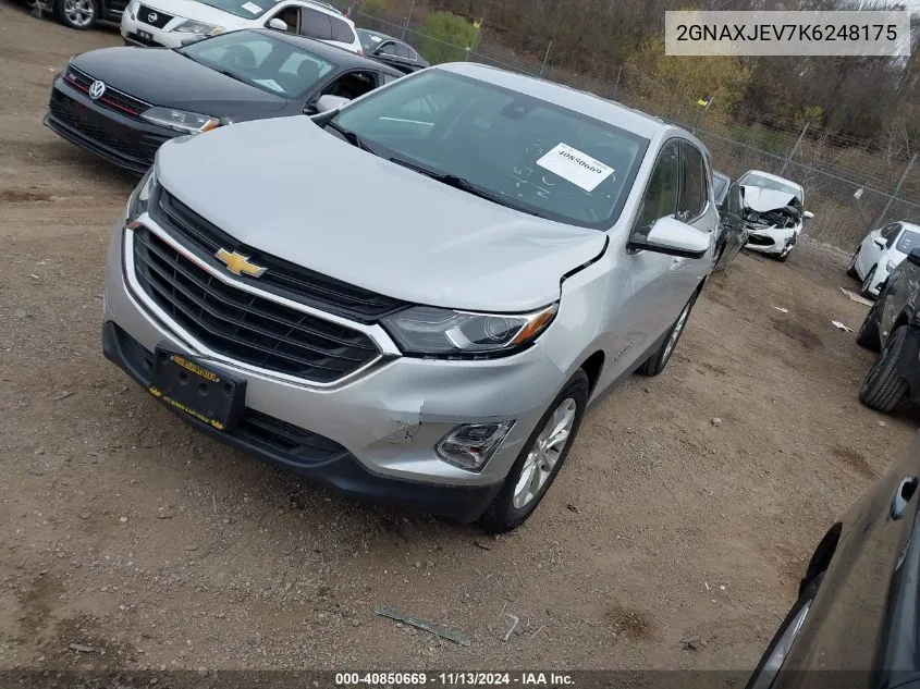 2019 Chevrolet Equinox Lt VIN: 2GNAXJEV7K6248175 Lot: 40850669