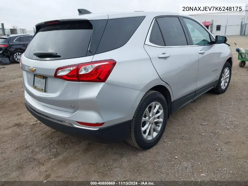 2019 Chevrolet Equinox Lt VIN: 2GNAXJEV7K6248175 Lot: 40850669