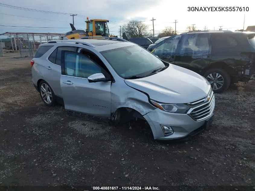 2019 Chevrolet Equinox Premier VIN: 3GNAXYEX5KS557610 Lot: 40851617