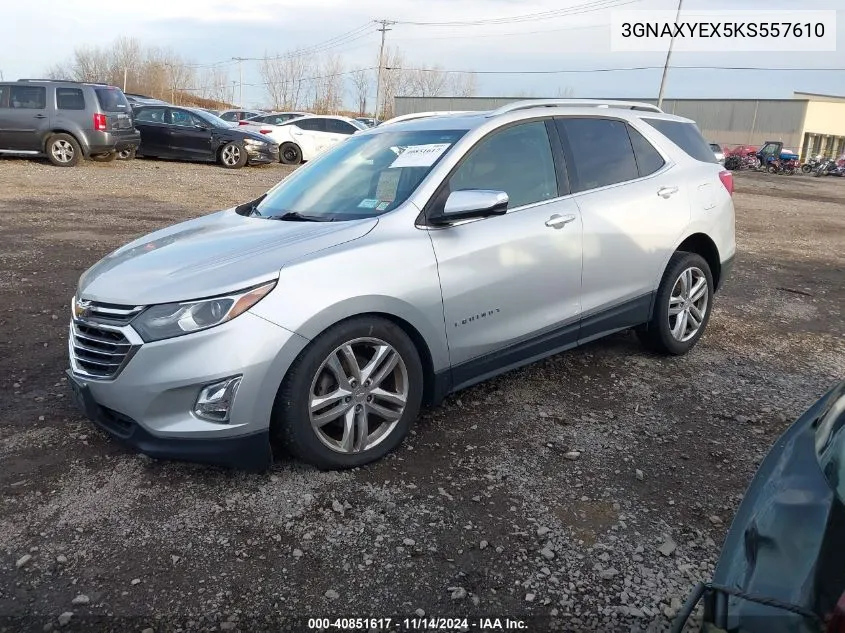 2019 Chevrolet Equinox Premier VIN: 3GNAXYEX5KS557610 Lot: 40851617