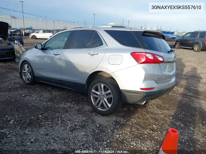 2019 Chevrolet Equinox Premier VIN: 3GNAXYEX5KS557610 Lot: 40851617