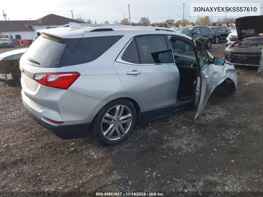 2019 Chevrolet Equinox Premier VIN: 3GNAXYEX5KS557610 Lot: 40851617