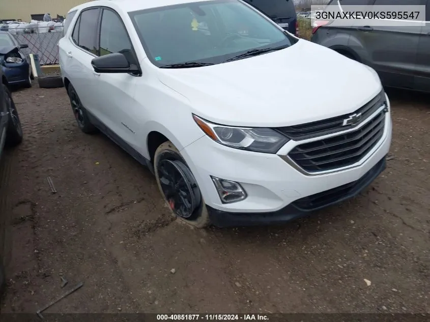 2019 Chevrolet Equinox Lt VIN: 3GNAXKEV0KS595547 Lot: 40851877