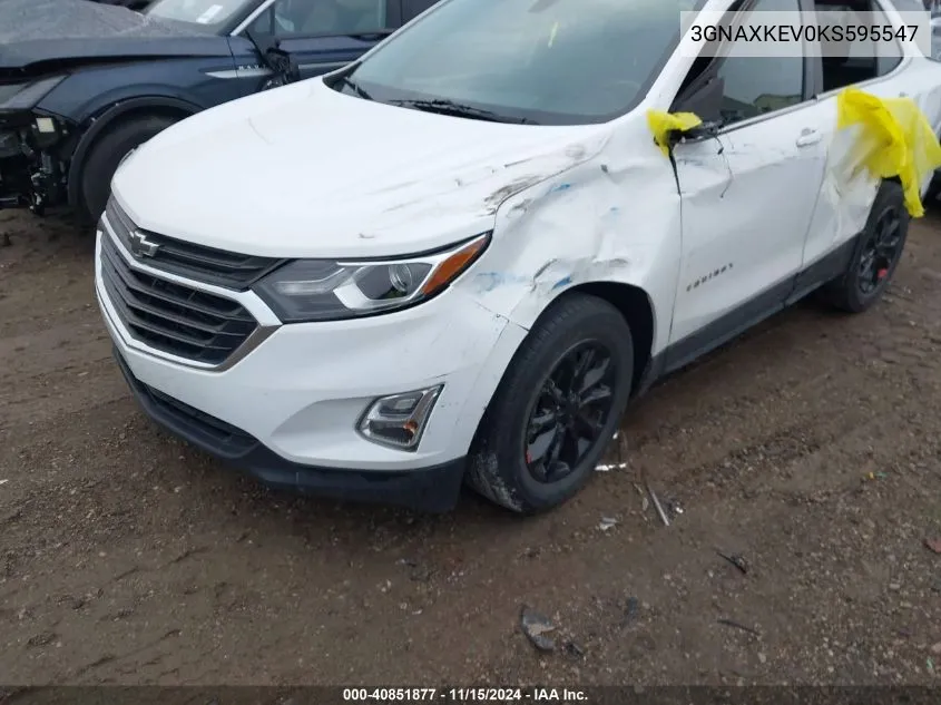 2019 Chevrolet Equinox Lt VIN: 3GNAXKEV0KS595547 Lot: 40851877