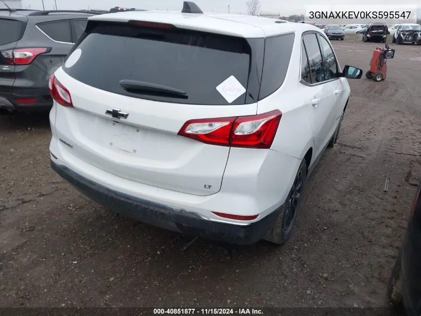 2019 Chevrolet Equinox Lt VIN: 3GNAXKEV0KS595547 Lot: 40851877