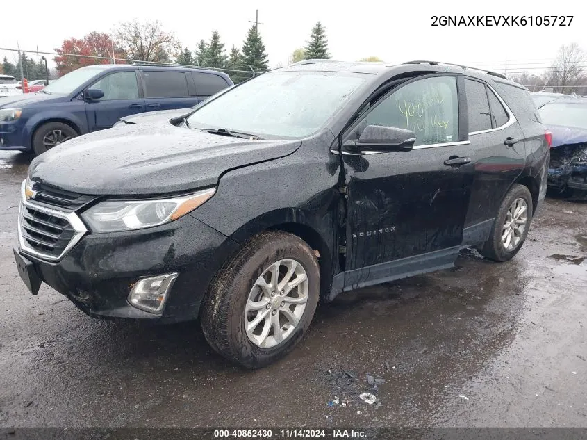 2019 Chevrolet Equinox Lt VIN: 2GNAXKEVXK6105727 Lot: 40852430