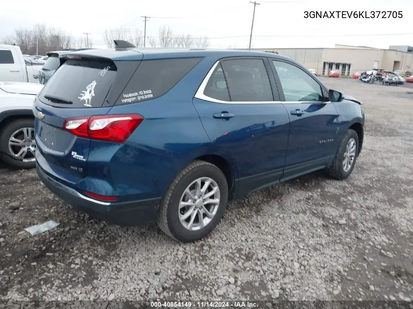 2019 Chevrolet Equinox Lt VIN: 3GNAXTEV6KL372705 Lot: 40854149