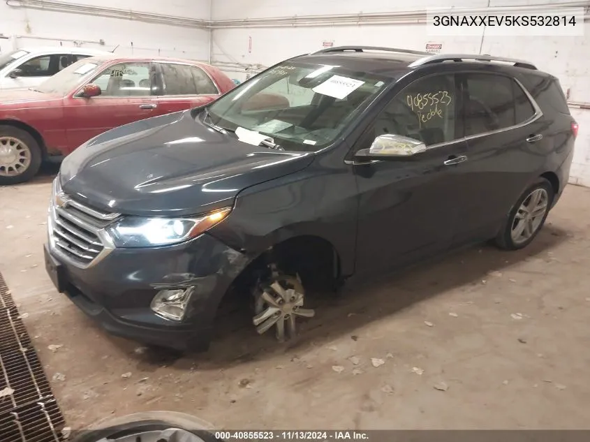 2019 Chevrolet Equinox Premier VIN: 3GNAXXEV5KS532814 Lot: 40855523