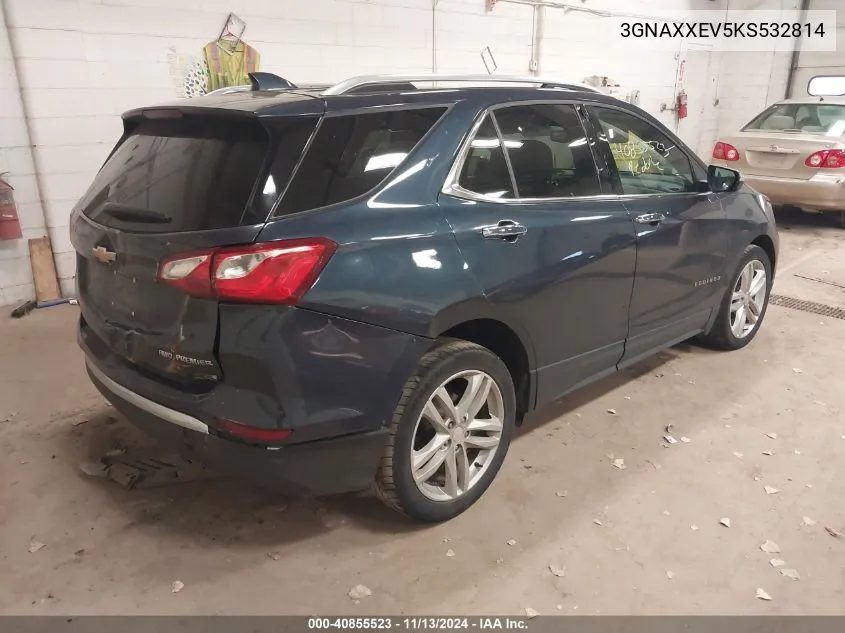 2019 Chevrolet Equinox Premier VIN: 3GNAXXEV5KS532814 Lot: 40855523