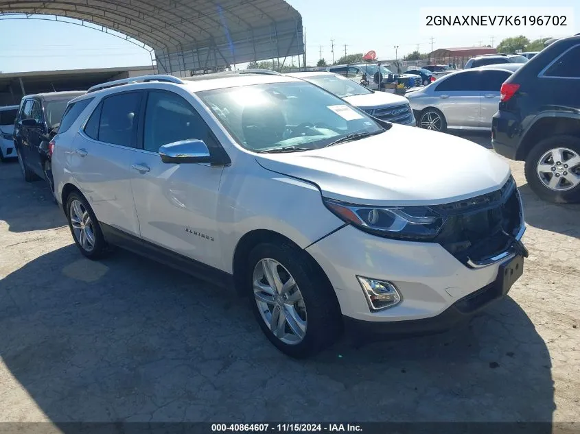 2019 Chevrolet Equinox Premier VIN: 2GNAXNEV7K6196702 Lot: 40864607