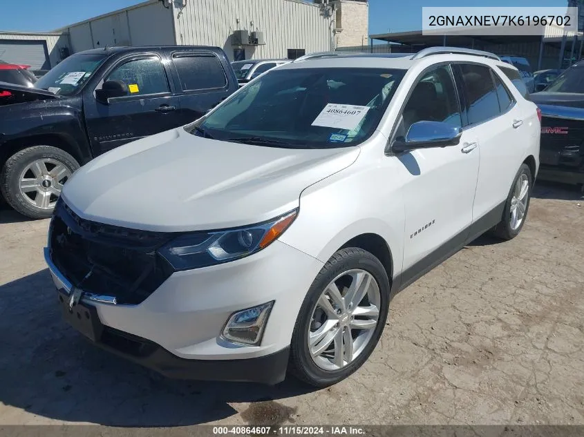 2019 Chevrolet Equinox Premier VIN: 2GNAXNEV7K6196702 Lot: 40864607