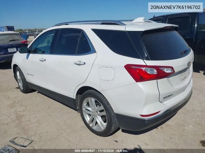 2019 Chevrolet Equinox Premier VIN: 2GNAXNEV7K6196702 Lot: 40864607