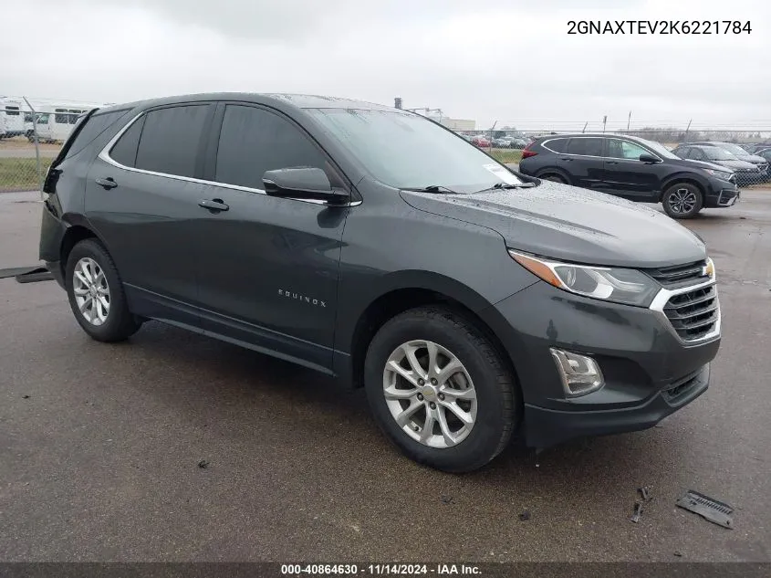 2019 Chevrolet Equinox Lt VIN: 2GNAXTEV2K6221784 Lot: 40864630