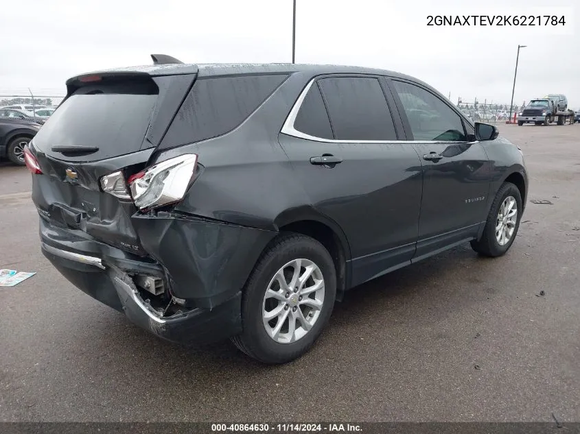 2019 Chevrolet Equinox Lt VIN: 2GNAXTEV2K6221784 Lot: 40864630