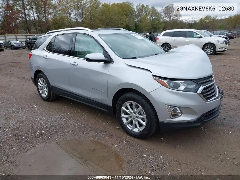 2019 Chevrolet Equinox Lt VIN: 2GNAXKEV6K6102680 Lot: 40869043