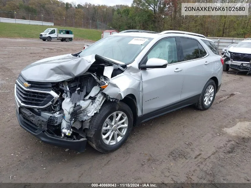 2019 Chevrolet Equinox Lt VIN: 2GNAXKEV6K6102680 Lot: 40869043